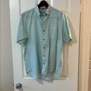 Tailor Vintage Light Blue/Green Men's Casual Button-Down Shirt